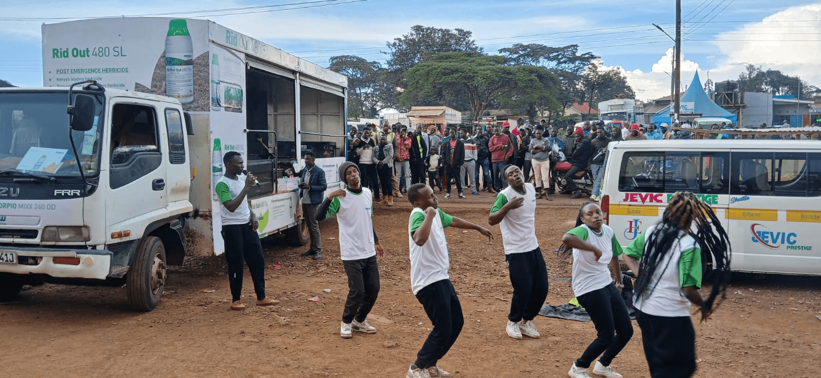 Dancers on a branded truck during a roadshow